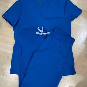 Figs Royal Blue Scrub Set